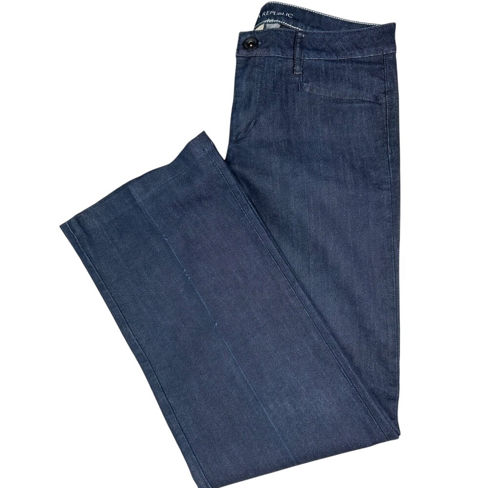 Banana Republic Womens Dark Wash Straight Leg Denim Trousers Blue Size 28